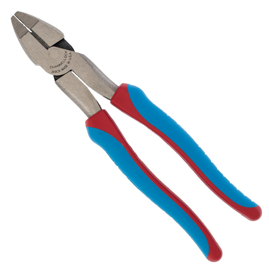 9.5-inch CODE BLUE XLT Round Nose Linemen's Pliers (369CB)