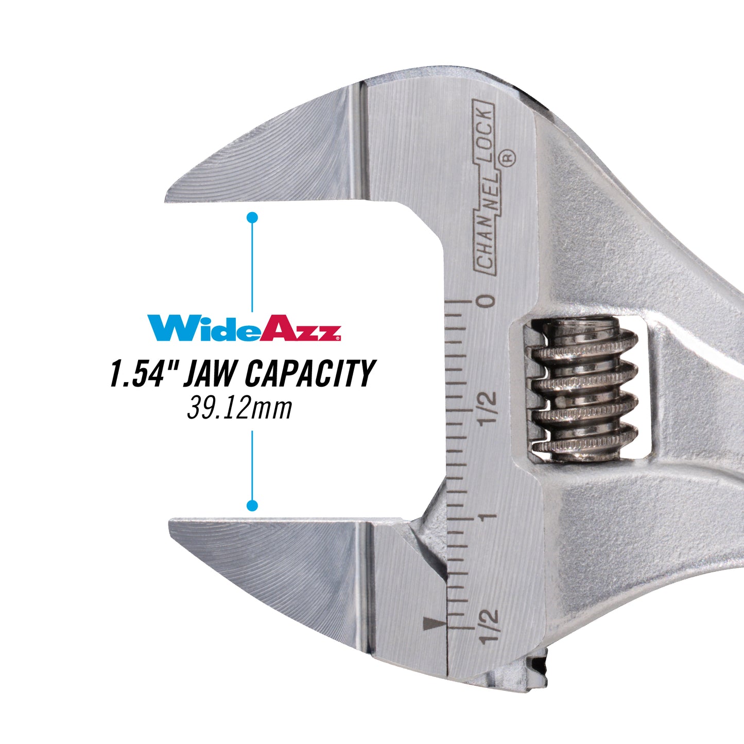 8-inch CODE BLUE® WideAzz® Slim Jaw Adjustable Wrench (8SWCB)