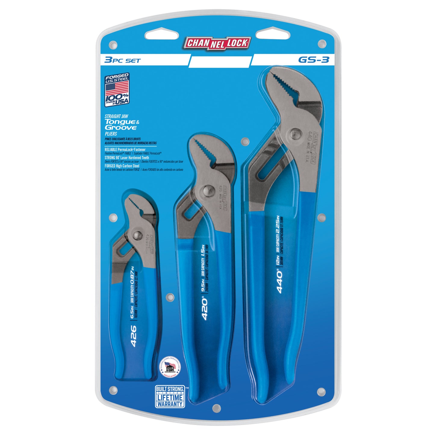 3pc Tongue & Groove Pliers Set (GS-3)