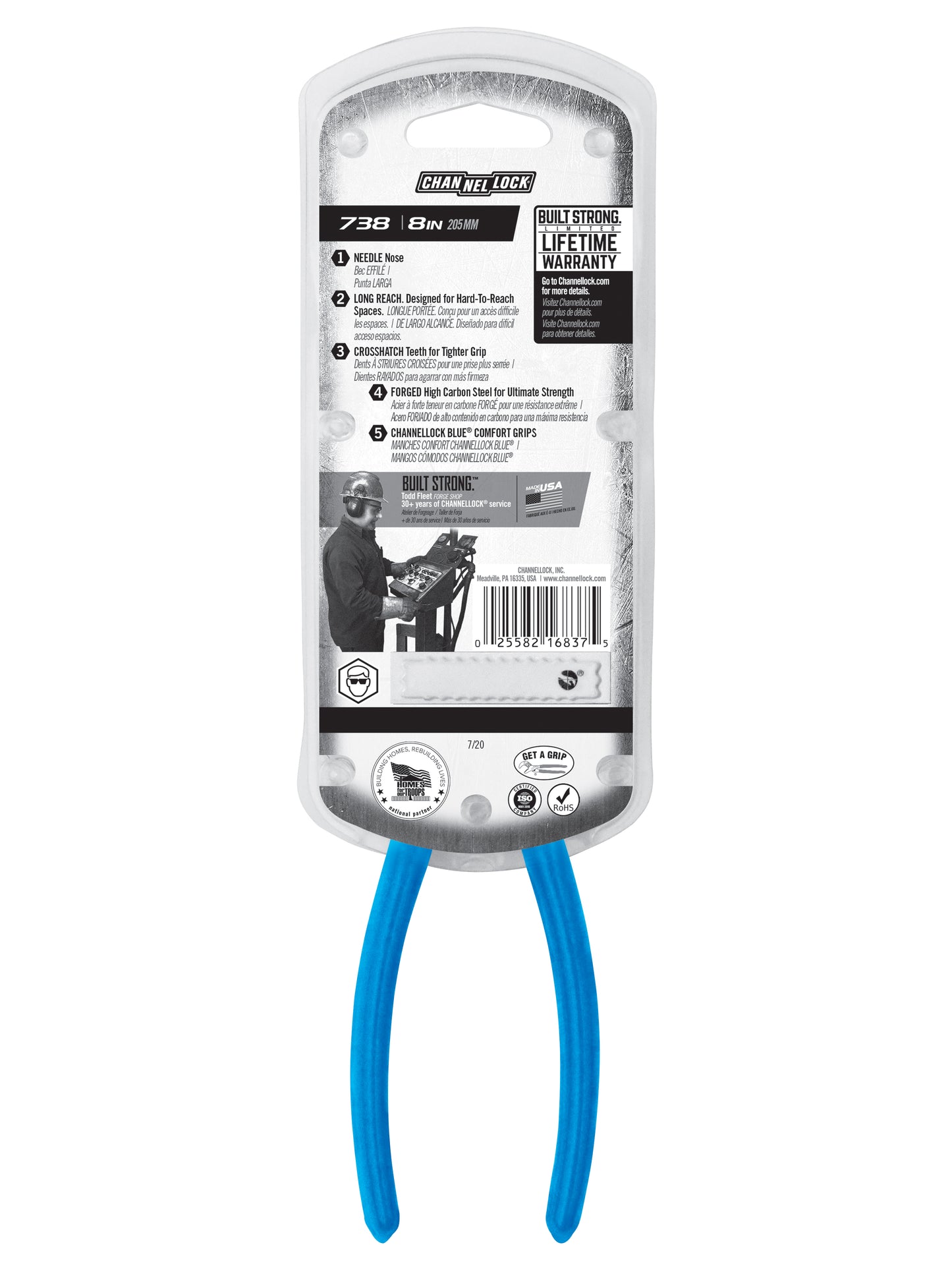 8-inch Needle Nose Long Reach Pliers (738)