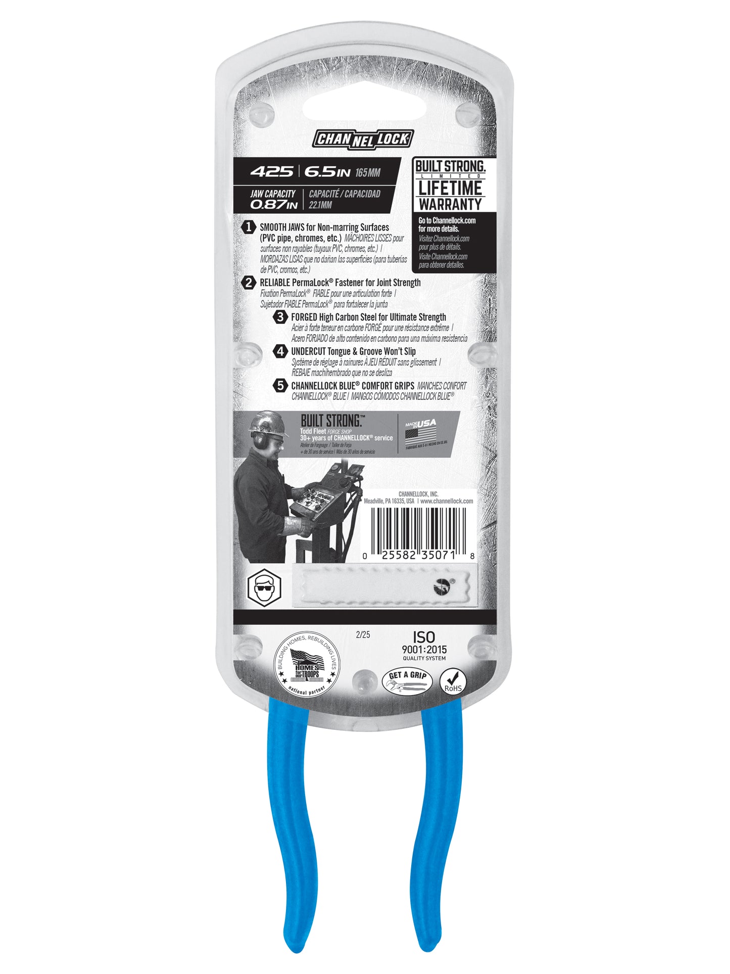 6.5-inch Smooth Jaw Tongue & Groove Pliers (425)