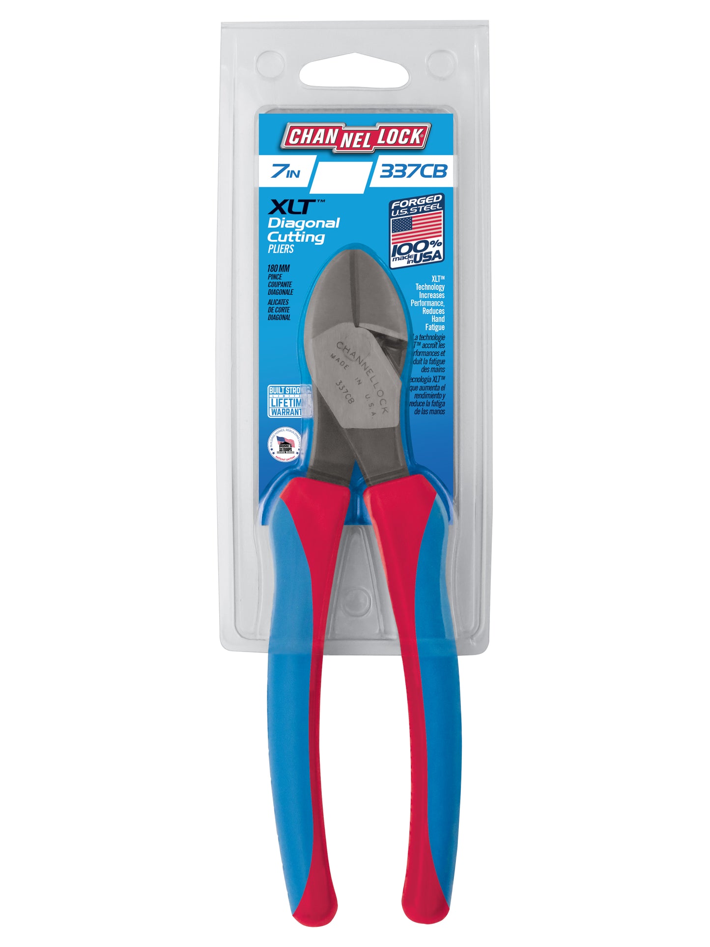 7" Code Blue® XLT™ Diagonal Lap Joint Cutting Pliers (337CB)