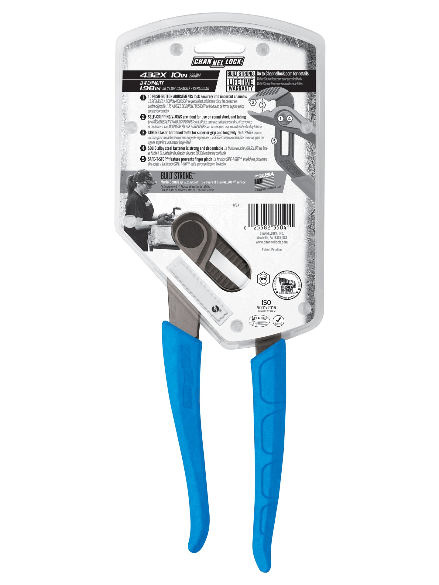 10-inch SPEEDGRIP V-Jaw Tongue & Groove Pliers (432X)