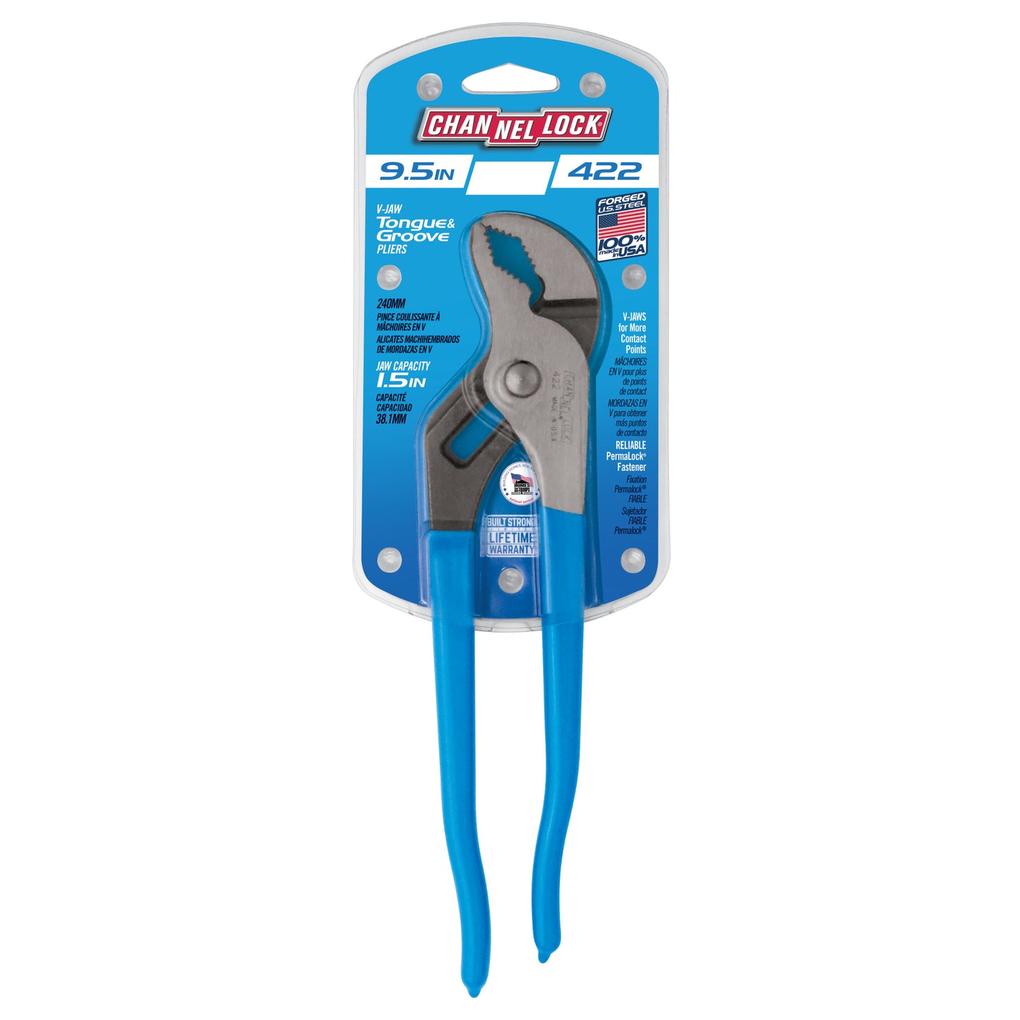 9.5-inch V-Jaw Tongue & Groove Pliers (422)