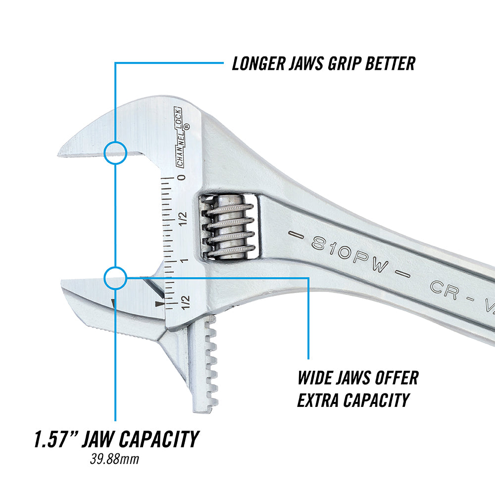 10-inch Reversible Jaw Adjustable Wrench (810PW)