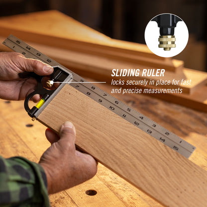 16-inch High-Visibility Stainless Steel Combination Square (8100-016CS)