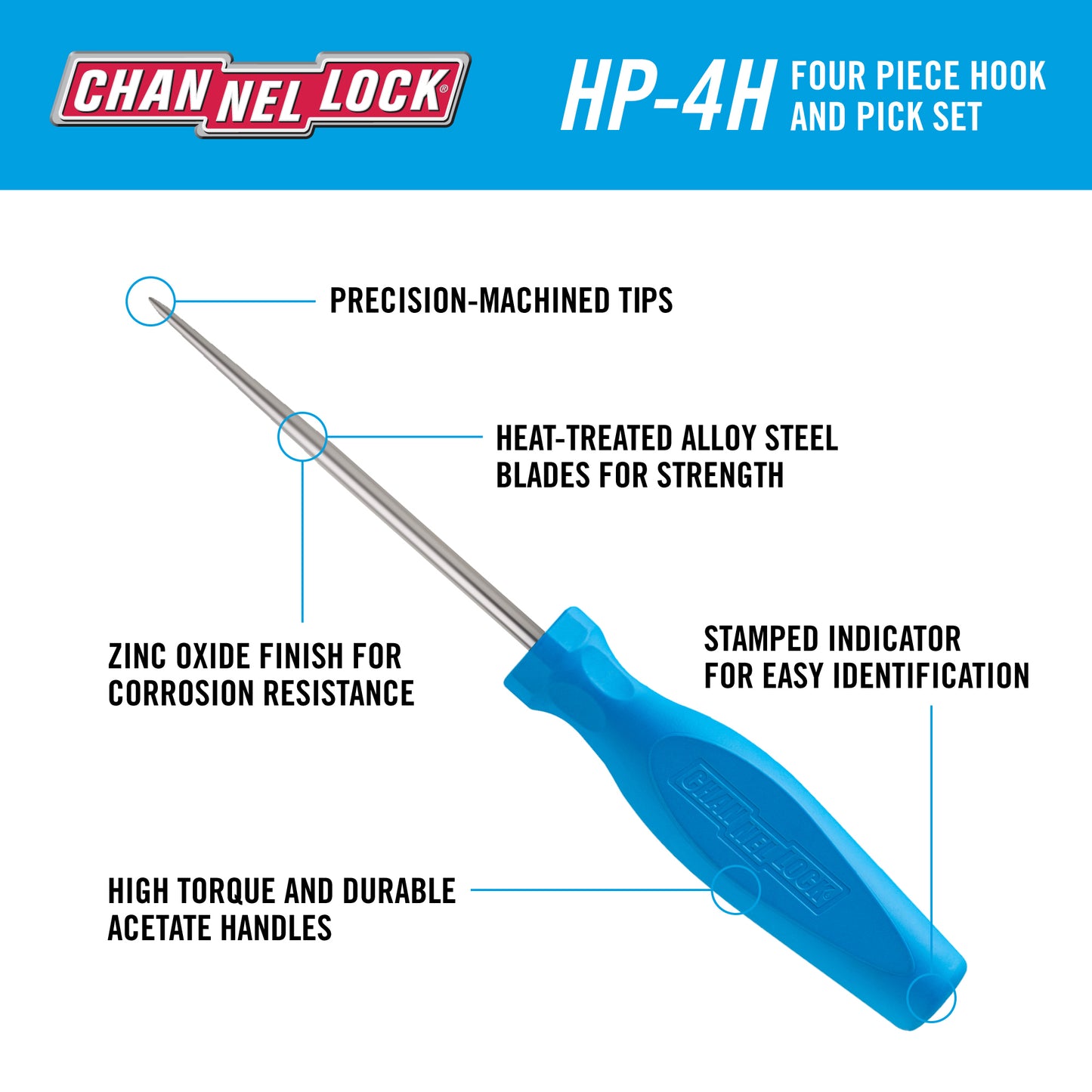 4pc Precision Hook & Pick Set (HP-4H)