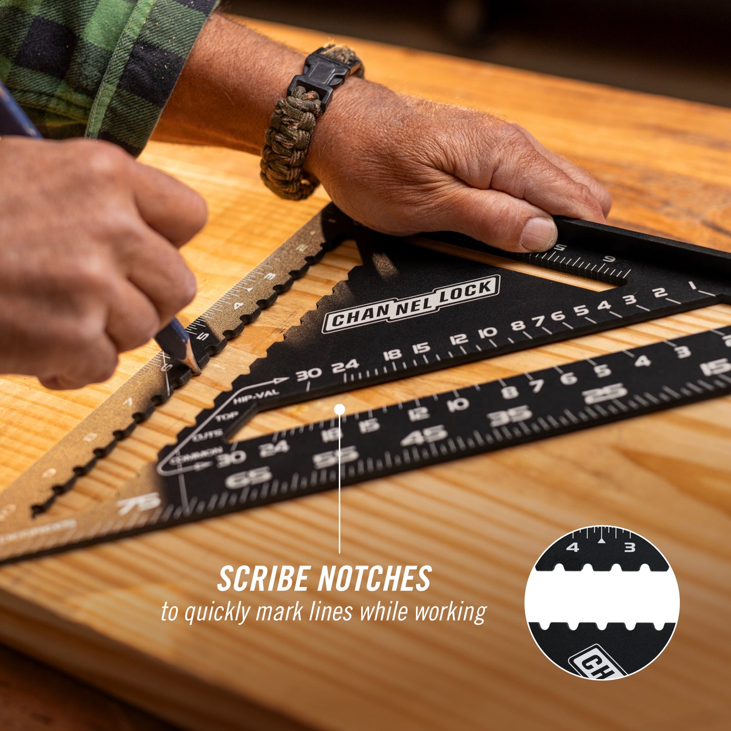 12-inch Laser-Etched Aluminum Extruded Rafter Square (8100-012RS)