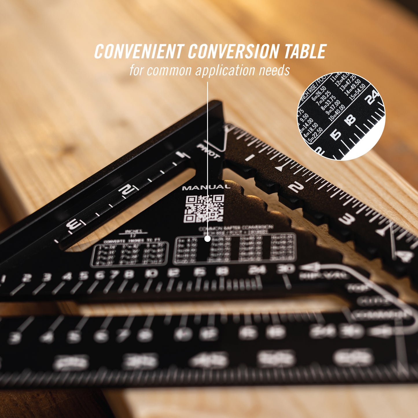 7-inch Laser-Etched Aluminum Extruded Rafter Square (8100-007RS)