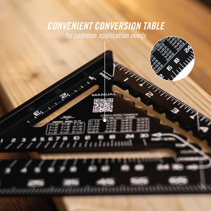 7-inch Laser-Etched Aluminum Extruded Rafter Square (8100-007RS)