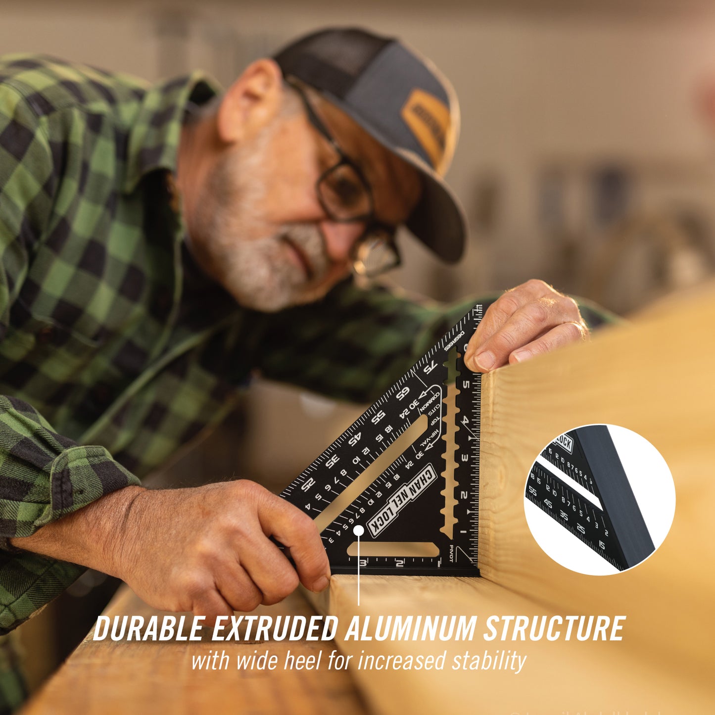 7-inch Laser-Etched Aluminum Extruded Rafter Square (8100-007RS)