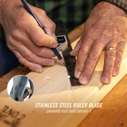 12-inch High-Visibility Stainless Steel Combination Square (8100-012CS)