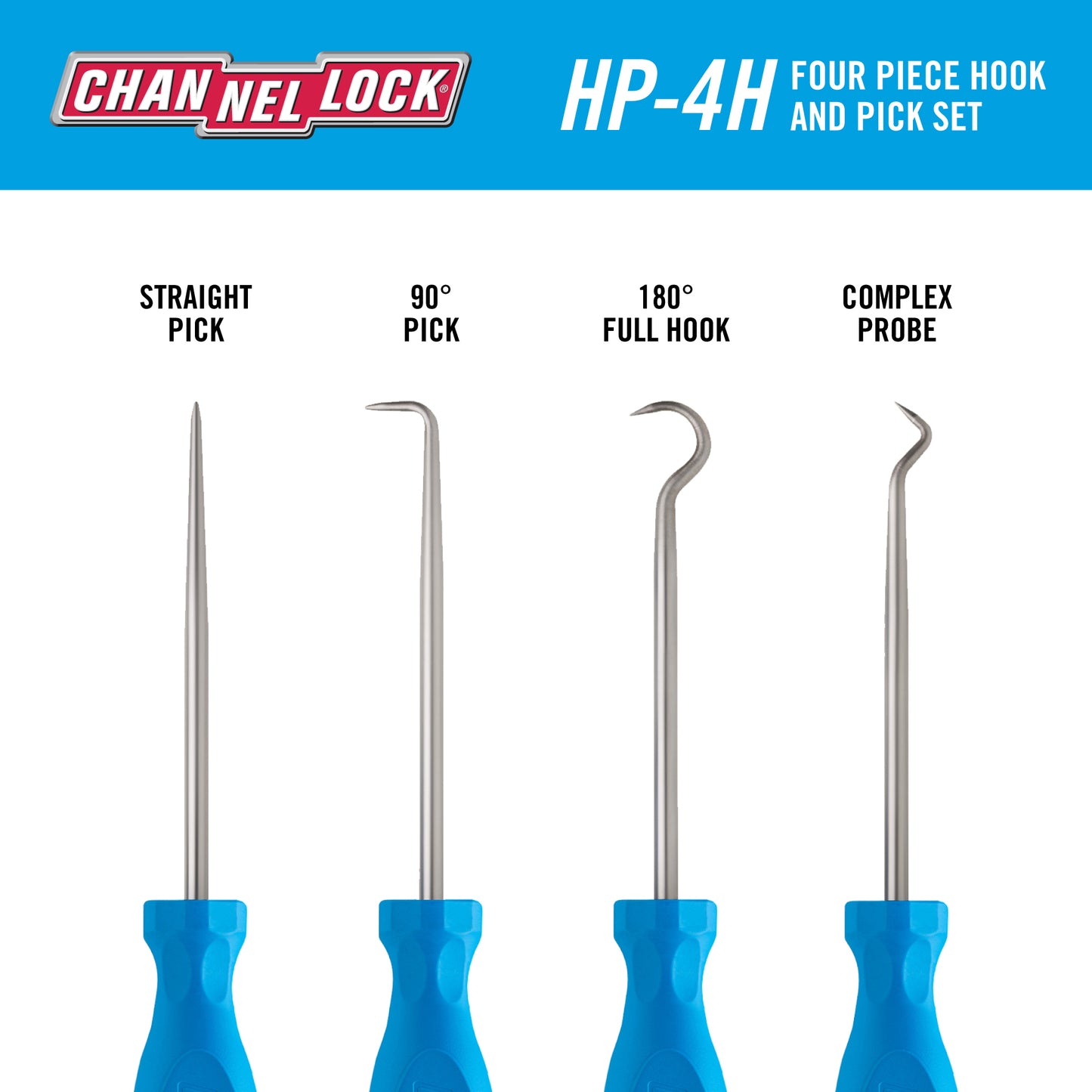 4pc Precision Hook & Pick Set (HP-4H)