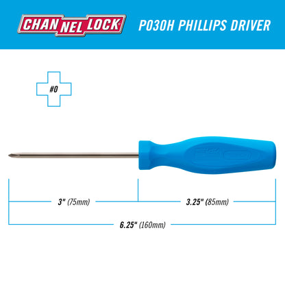 PHILLIPS #0 x 3-inch Professional Precision Screwdriver (P030H)