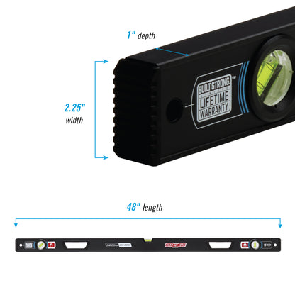 48-inch Professional-Grade Magnetic Aluminum Box Level (5200-0048M)