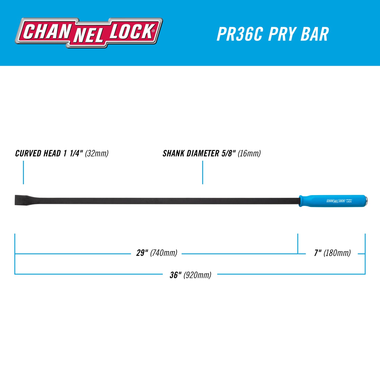 PR36C 1-1/4 x 28-inch Professional Pry Bar, 36-inch Overall Length