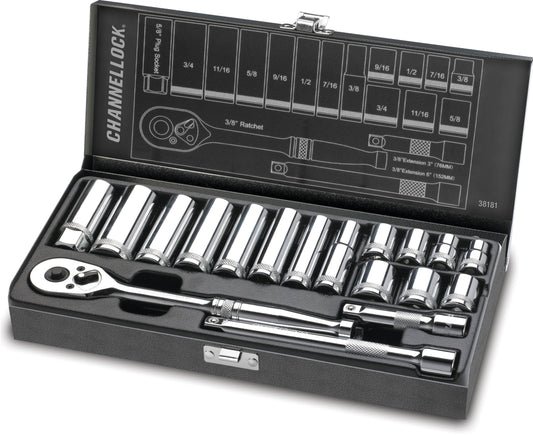 18pc 3/8" SAE Drive Socket Set (38181)