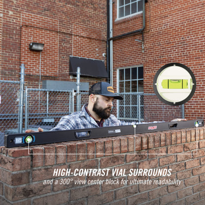 72-inch Professional-Grade Aluminum Box Level (5200-0072)