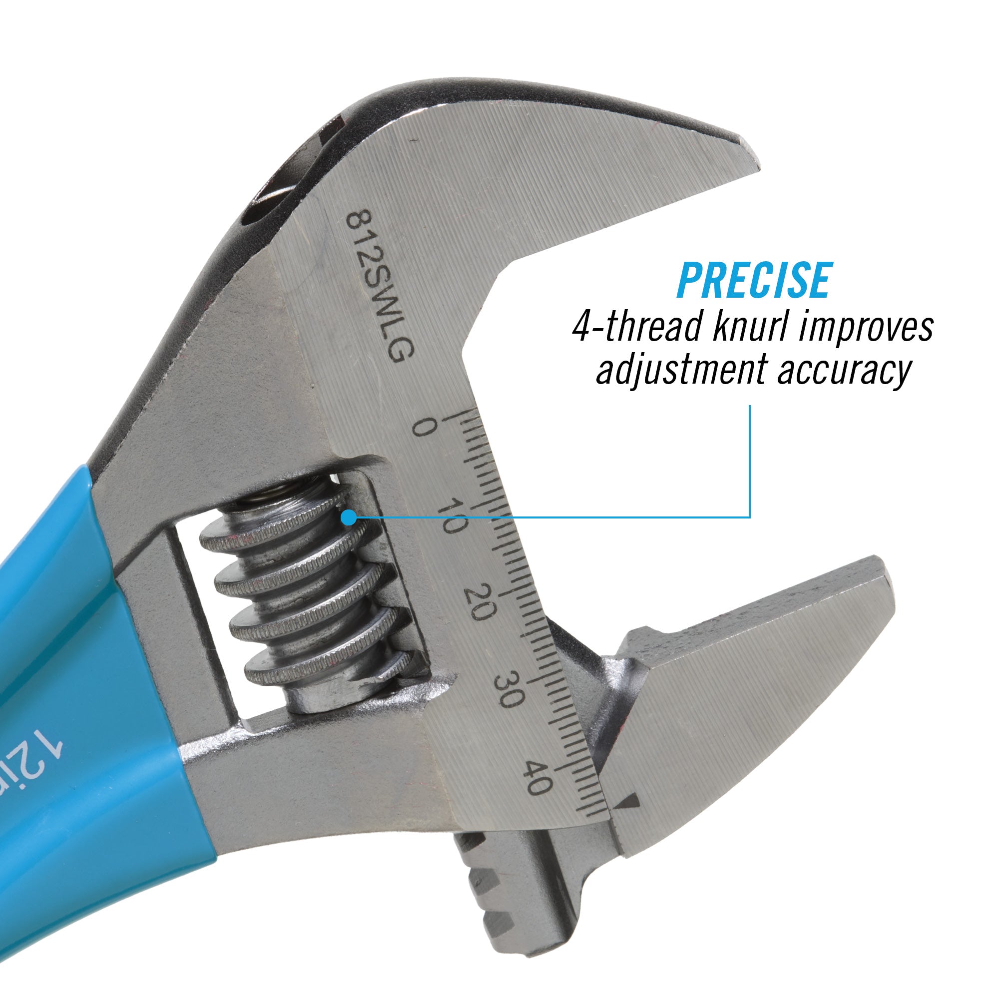 12-inch Lightweight Extra Slim Jaw WideAzz® Adjustable Wrench