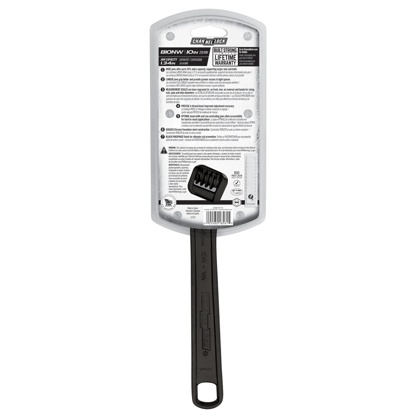 10-inch Adjustable Wrench (810NW)