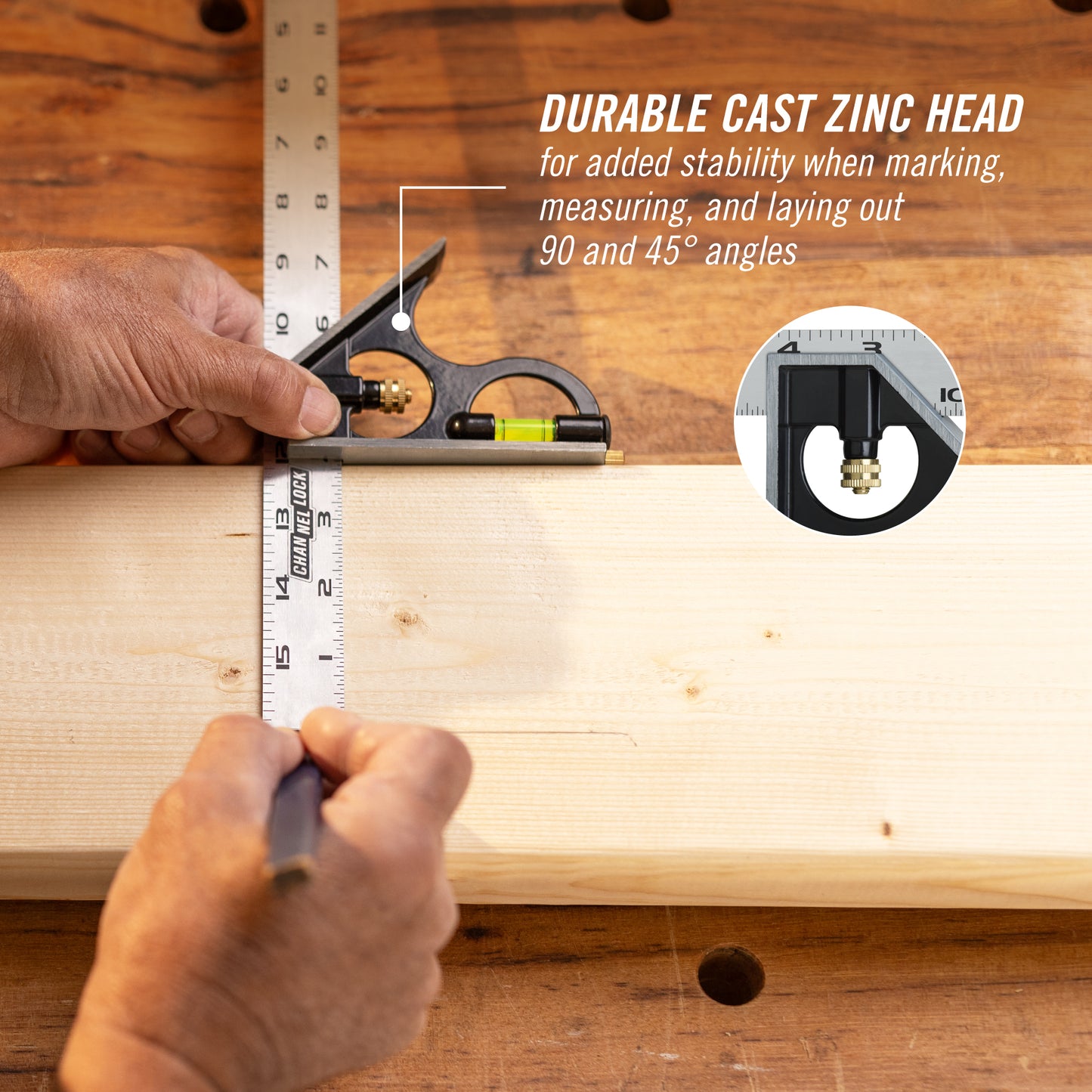 16-inch High-Visibility Stainless Steel Combination Square (8100-016CS)
