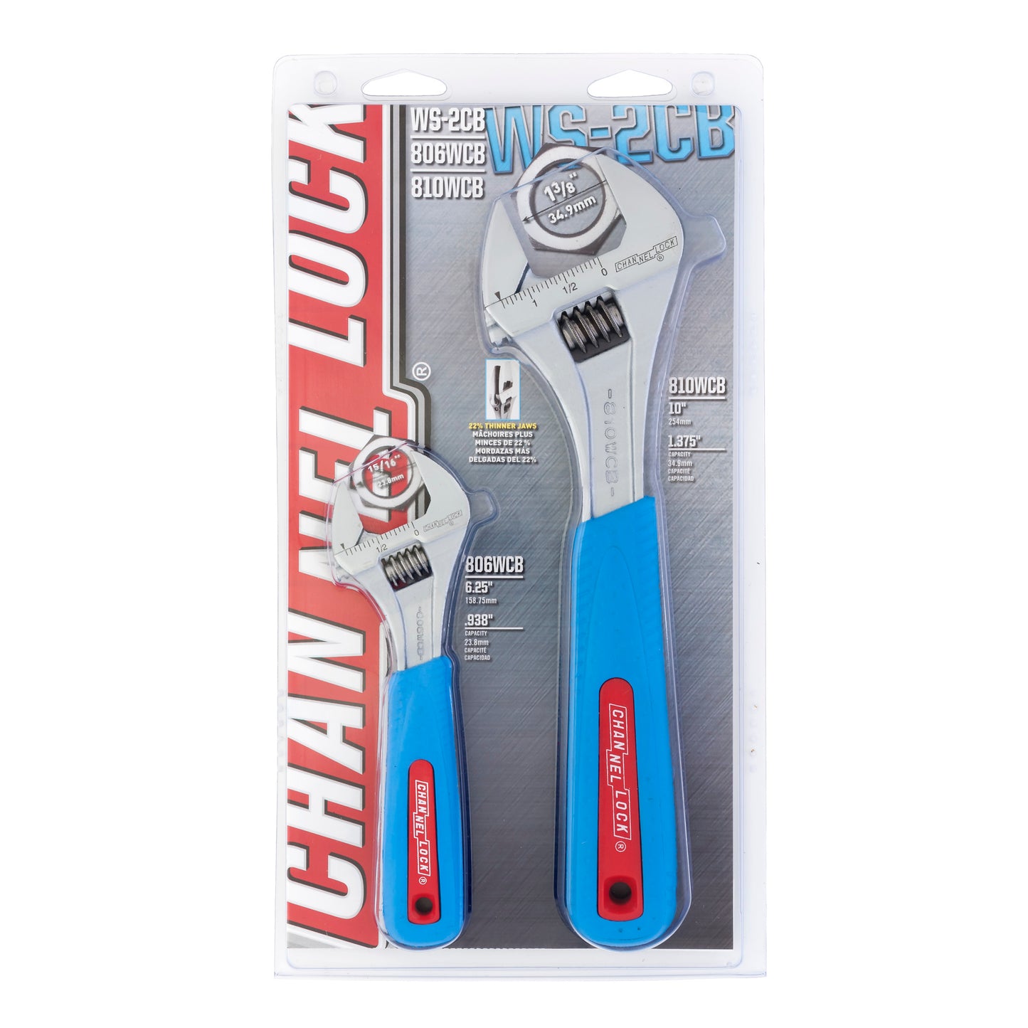 2pc CODE BLUE® Adjustable Wrench Set (WS-2CB)