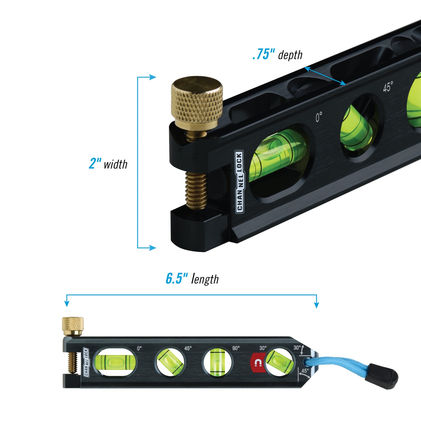 6.5-inch Professional-Grade Magnetic Electrician's Aluminum Billet Torpedo Level (6200-0065)
