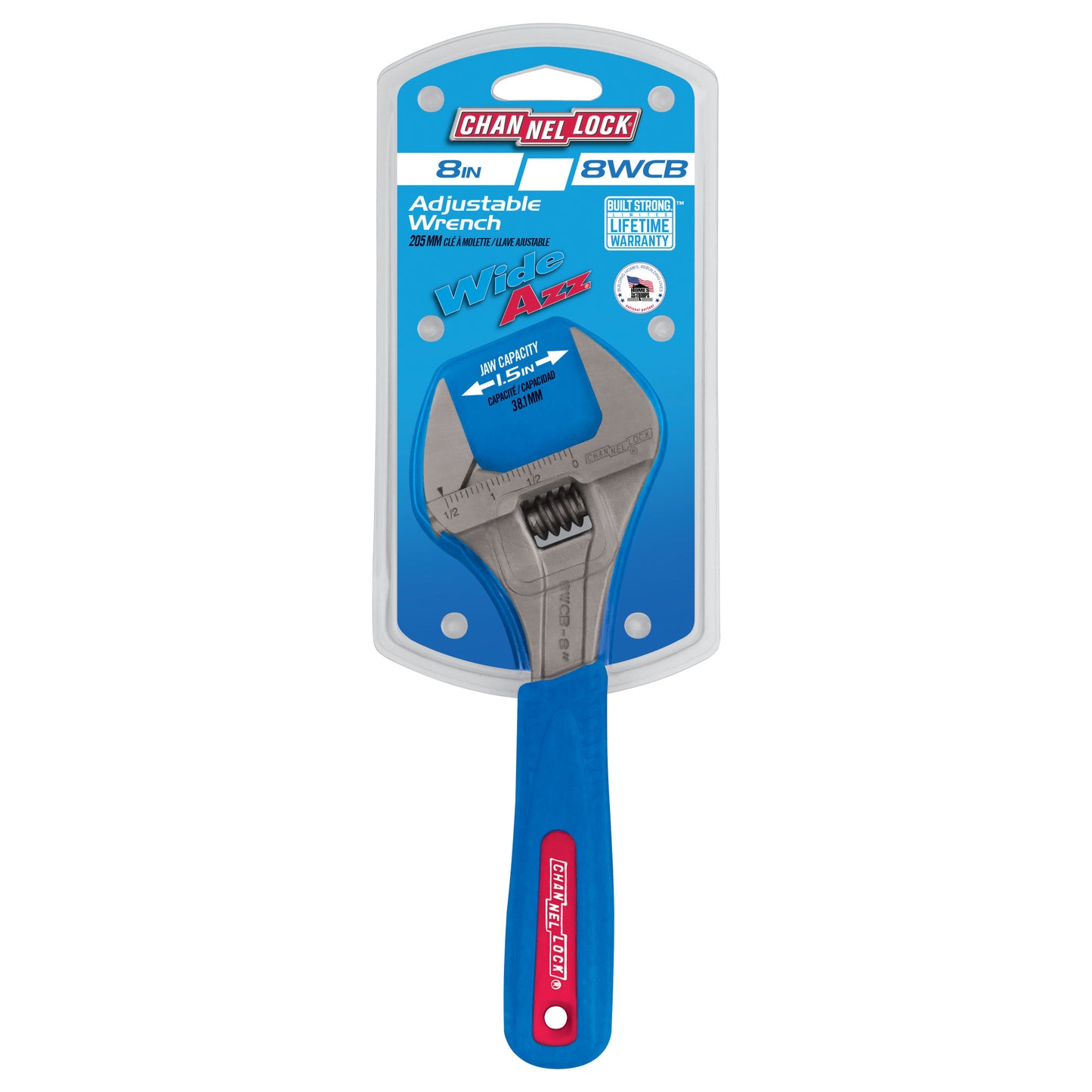 8-inch CODE BLUE® WideAzz® Adjustable Wrench (8WCB)