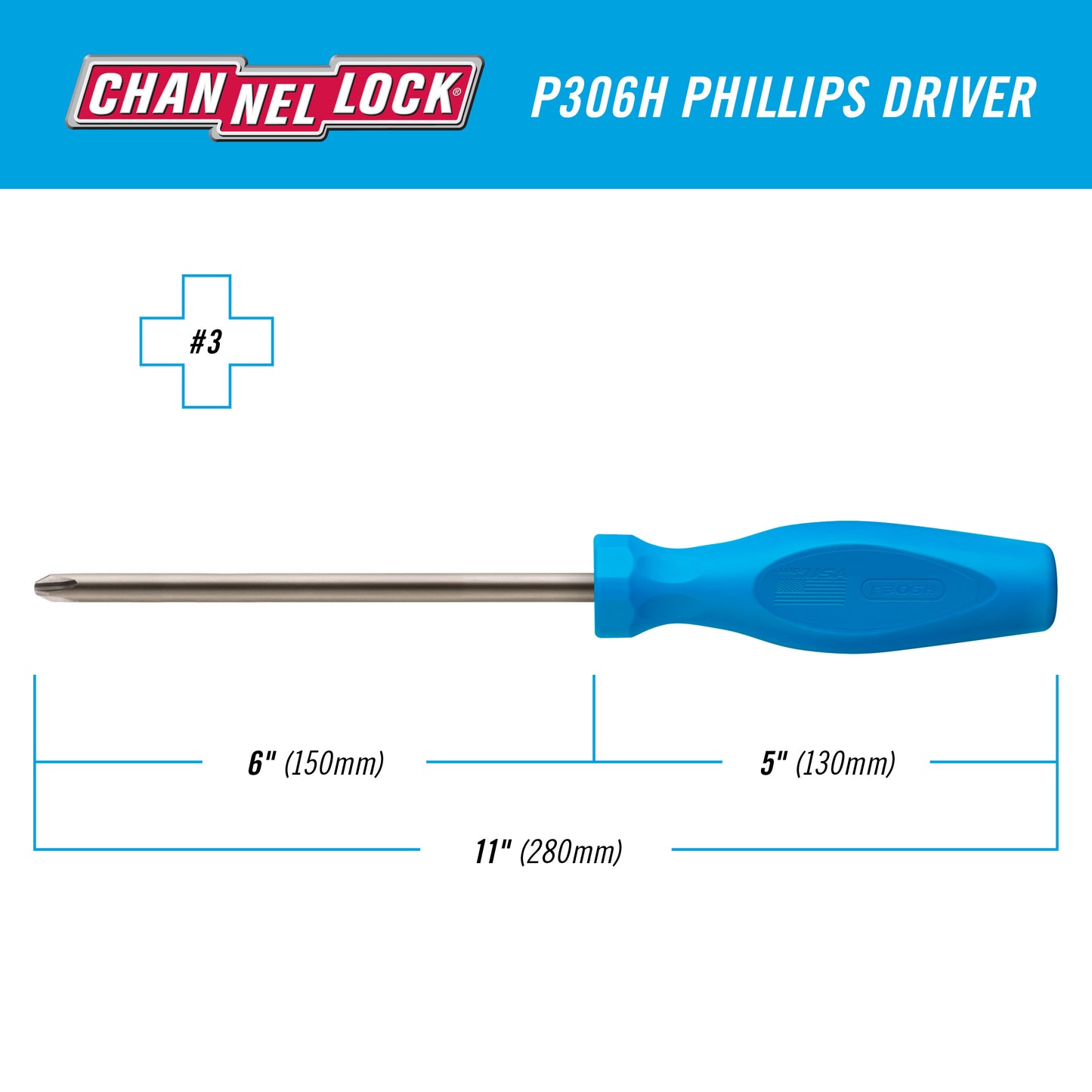 PHILLIPS #3 x 6-inch Professional Screwdriver (P306H)