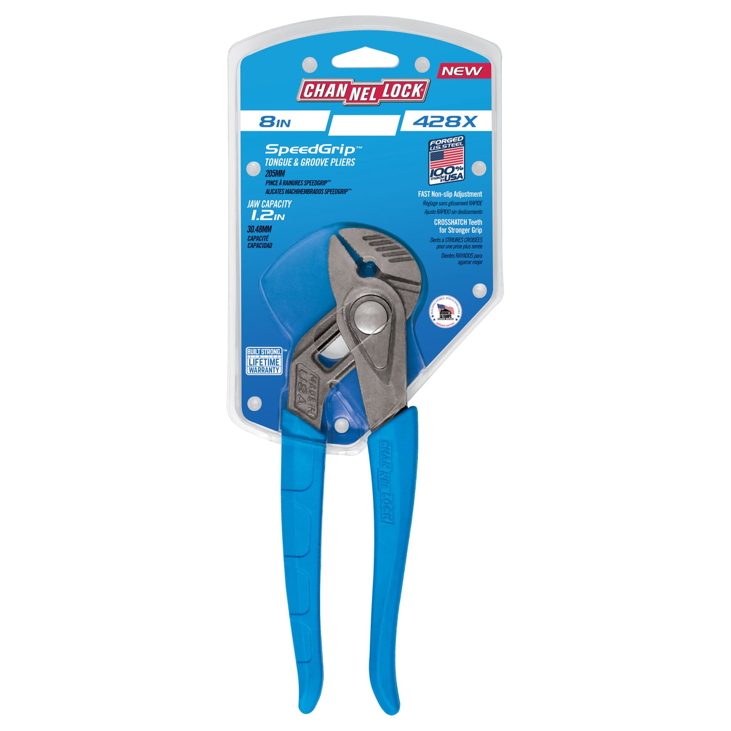 8-inch SPEEDGRIP Straight Jaw Tongue & Groove Pliers (428X)