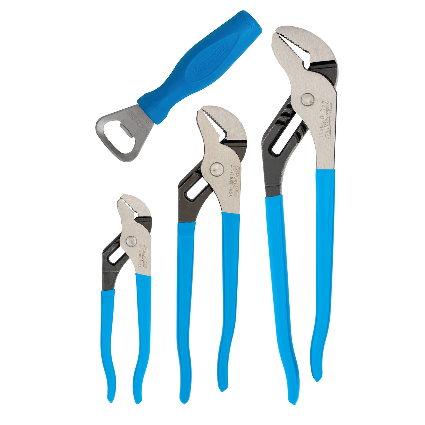 3pc Tongue & Groove Pliers Set with Bottle Opener (GS-3H)