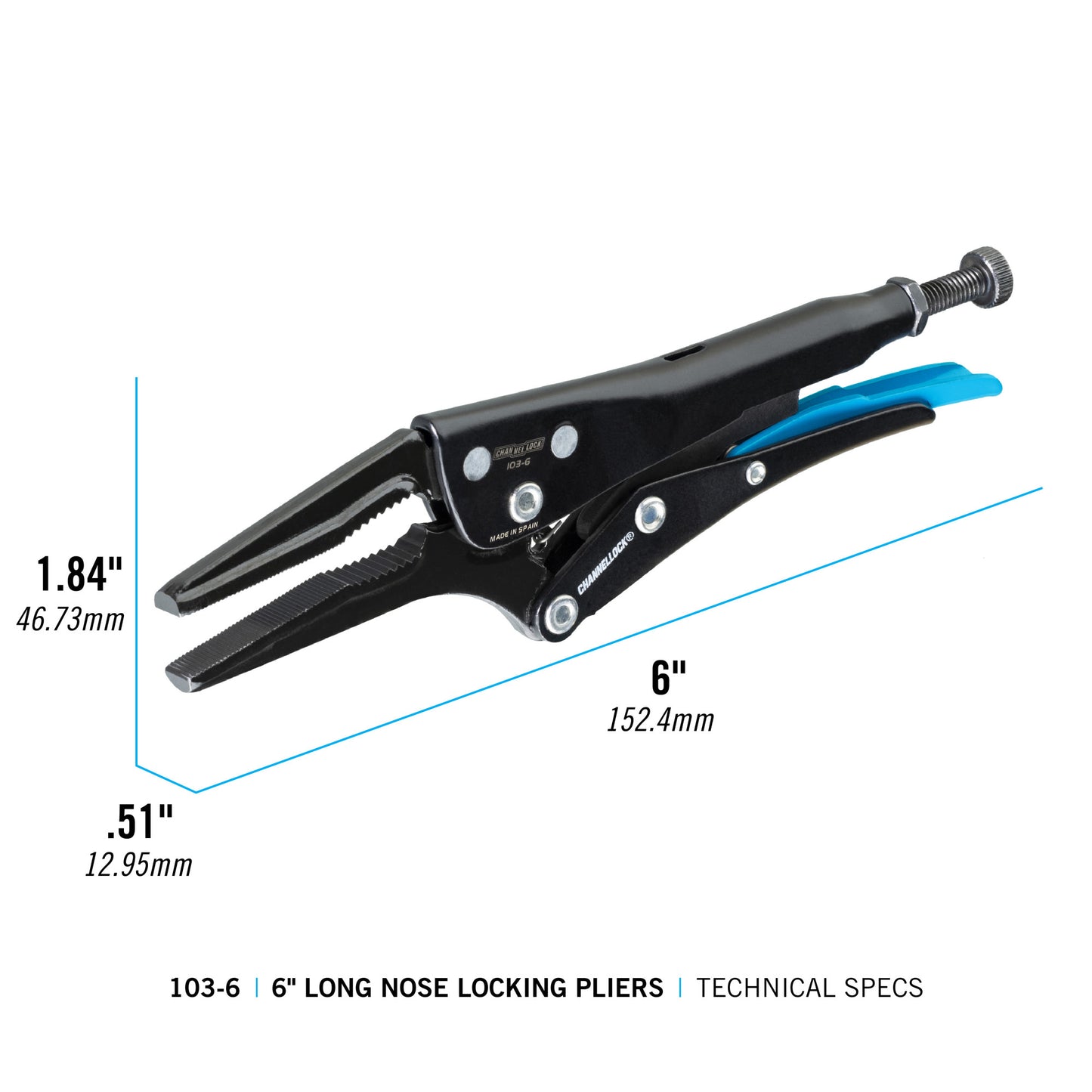 6-inch Combination Long Nose Locking Pliers (103-6)