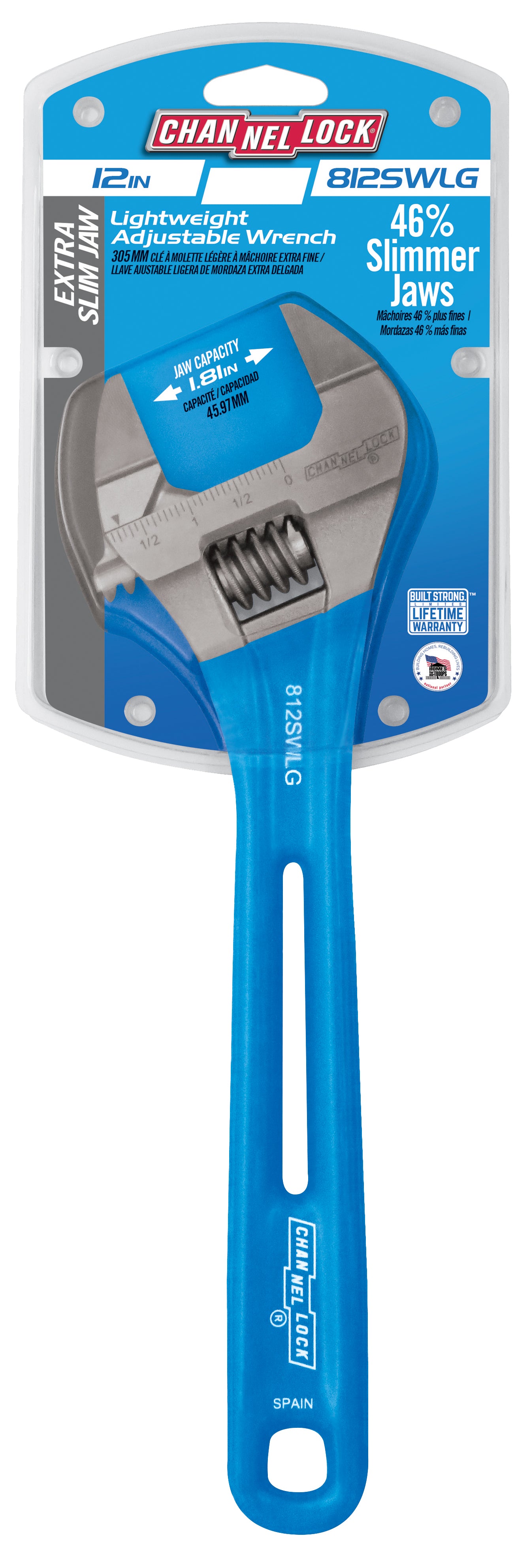 アロワナ 12-inch Lightweight Extra Slim Jaw WideAzz® Adjustable Wrench