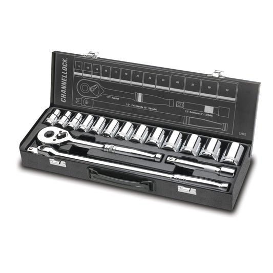 16pc 1/2" Metric Drive Socket Set (32162)