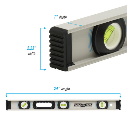 24-inch Professional-Grade Aluminum I-Beam Level (5100-0024)