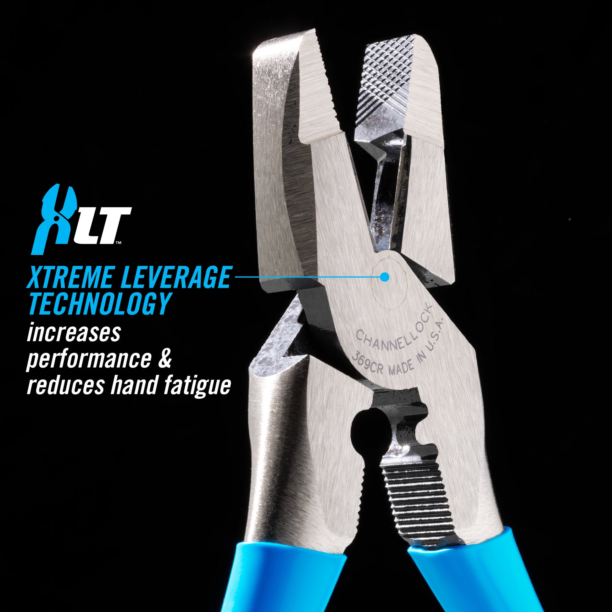 9.5-inch XLT Round Nose Linemen Pliers w/ Crimper (369CR)