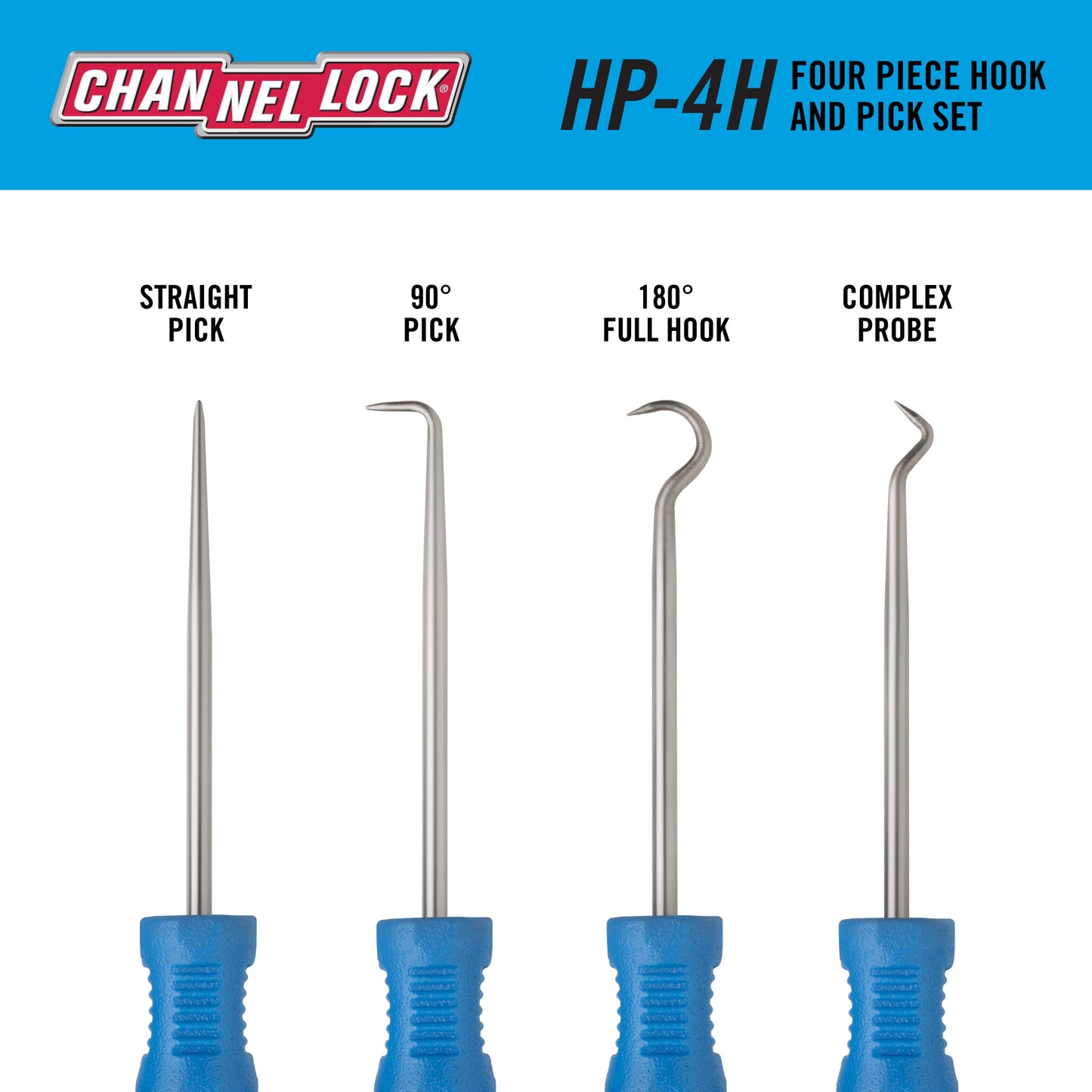 4pc Precision Hook & Pick Set (HP-4H)