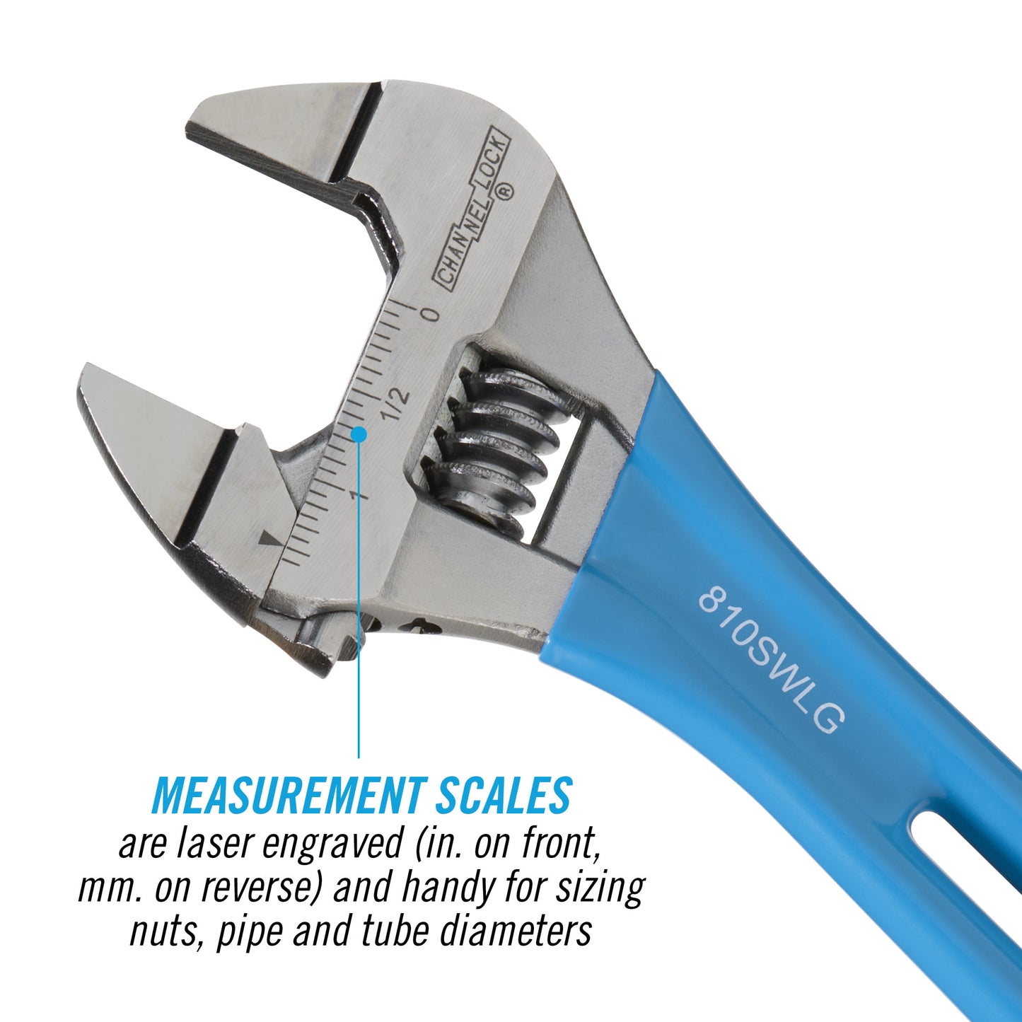 10-inch Lightweight Extra Slim Jaw WideAzz® Adjustable Wrench (810SWLG)