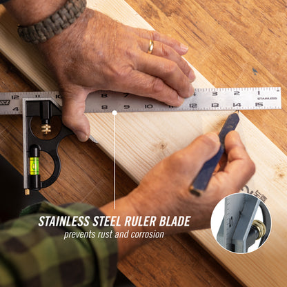 16-inch High-Visibility Stainless Steel Combination Square (8100-016CS)