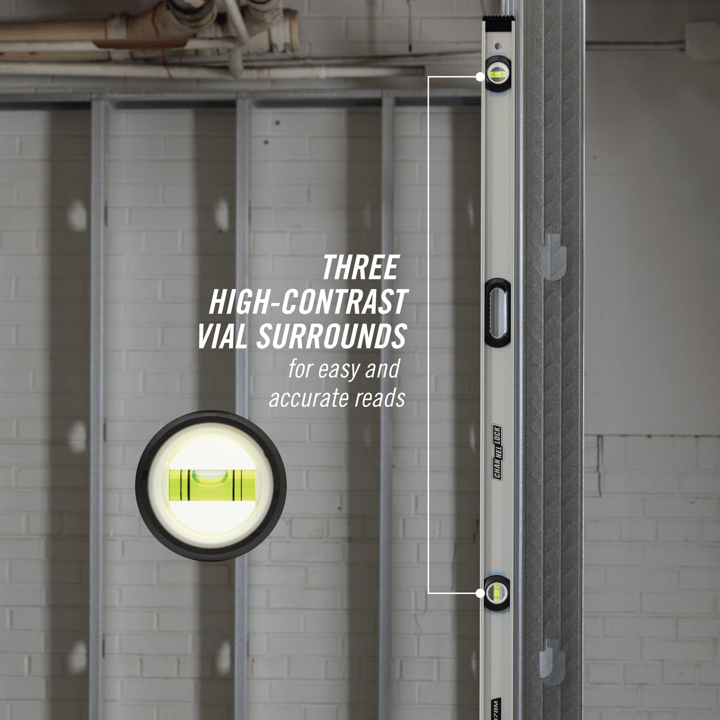 78-inch Professional-Grade Magnetic Aluminum I-Beam Level (5100-0078M)