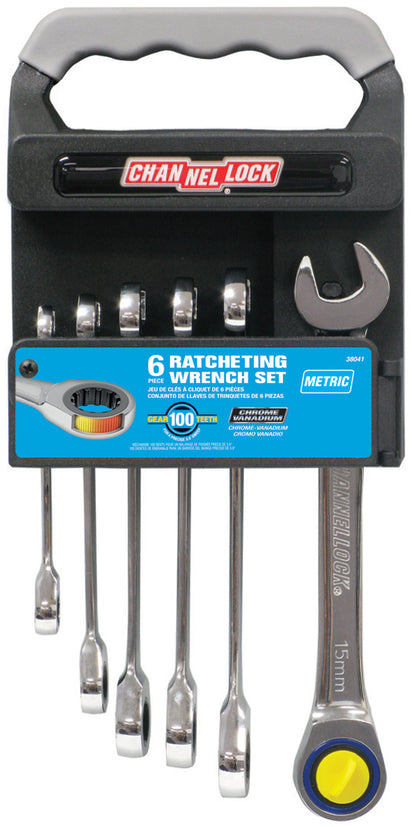 6pc Metric Ratcheting Combination Wrench Set (38041)