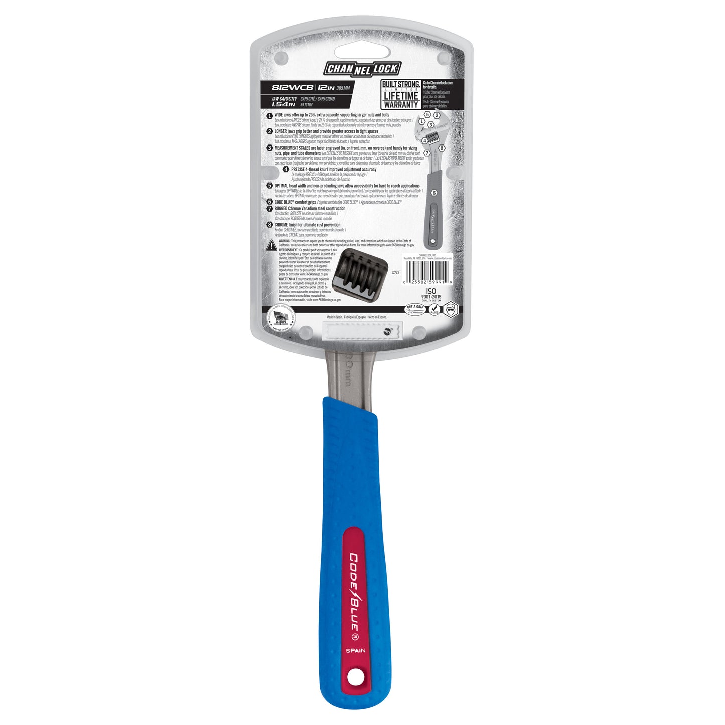 12-inch CODE BLUE® Adjustable Wrench (812WCB)