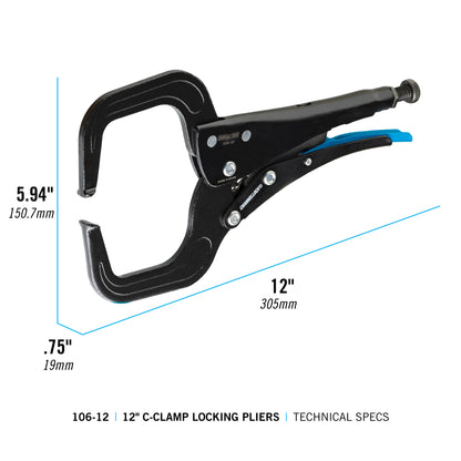 12-inch C-Clamp Locking Pliers (106-12)