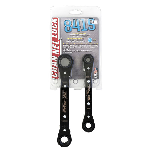 2pc SAE Ratcheting Combination Wrench Set (841S)