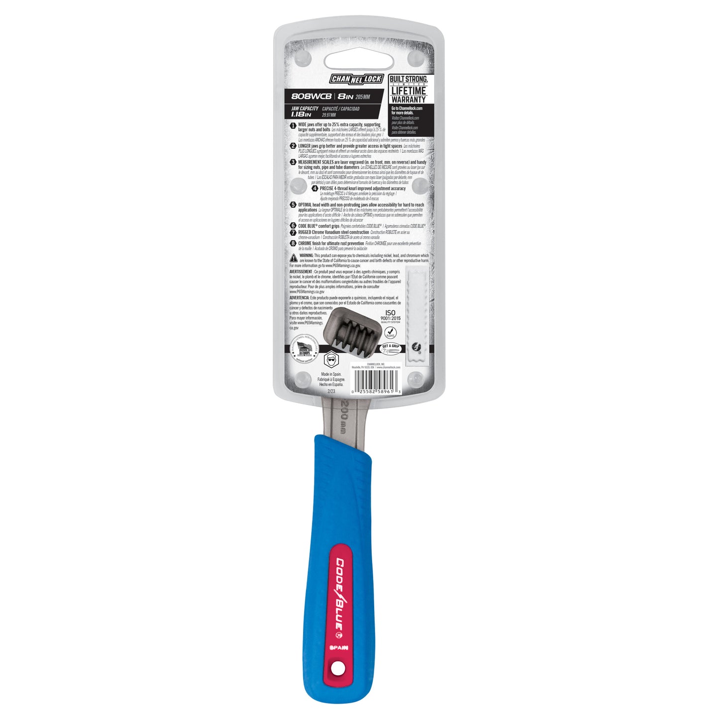 8-inch CODE BLUE® Adjustable Wrench (808WCB)