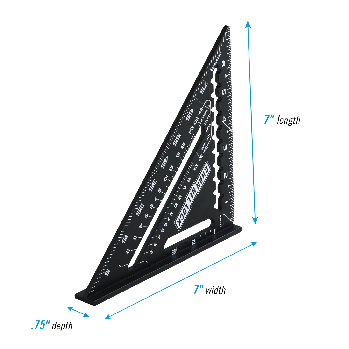 7-inch Laser-Etched Aluminum Extruded Rafter Square (8100-007RS)