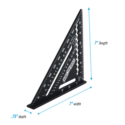 7-inch Laser-Etched Aluminum Extruded Rafter Square (8100-007RS)