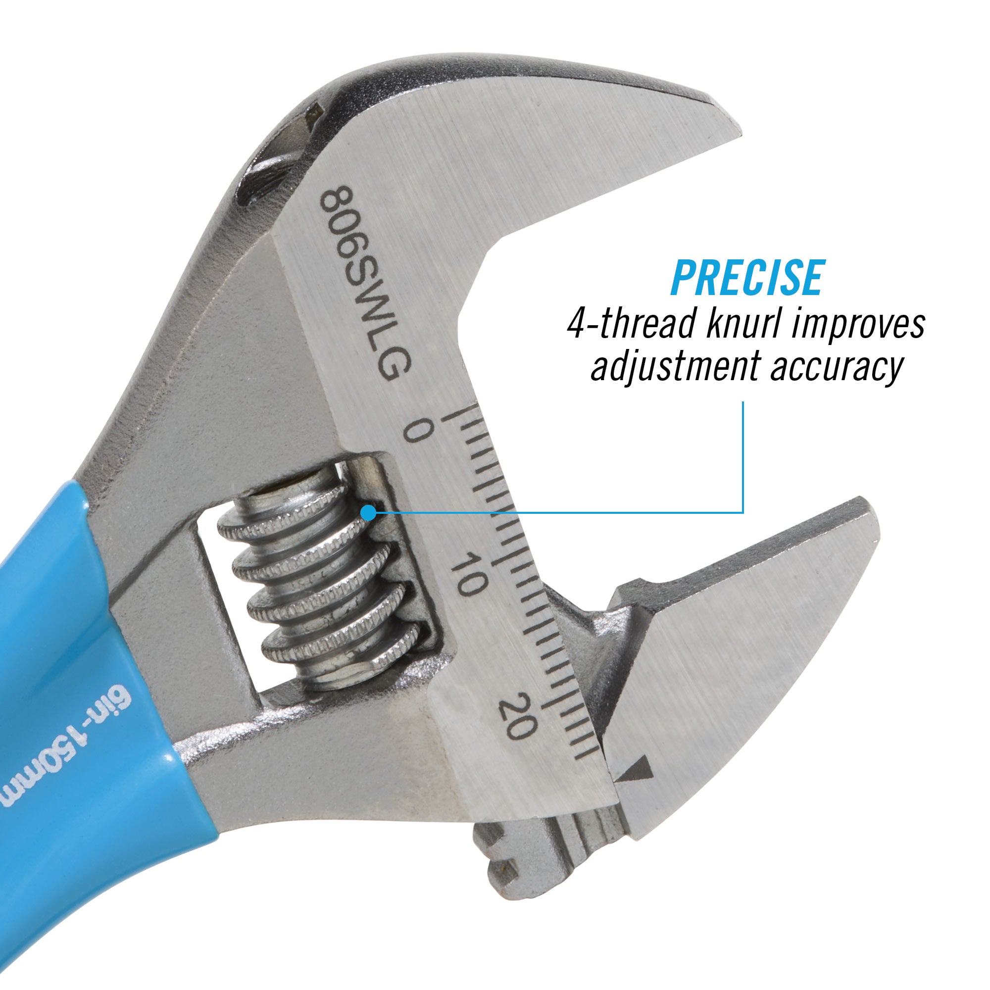 6-inch Lightweight Extra Slim Jaw WideAzz® Adjustable Wrench