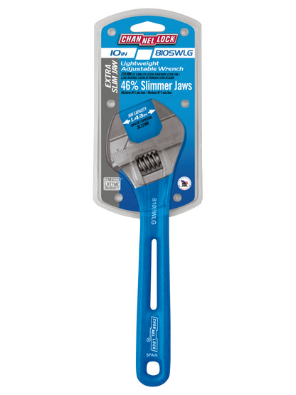 10-inch Lightweight Extra Slim Jaw WideAzz® Adjustable Wrench (810SWLG)