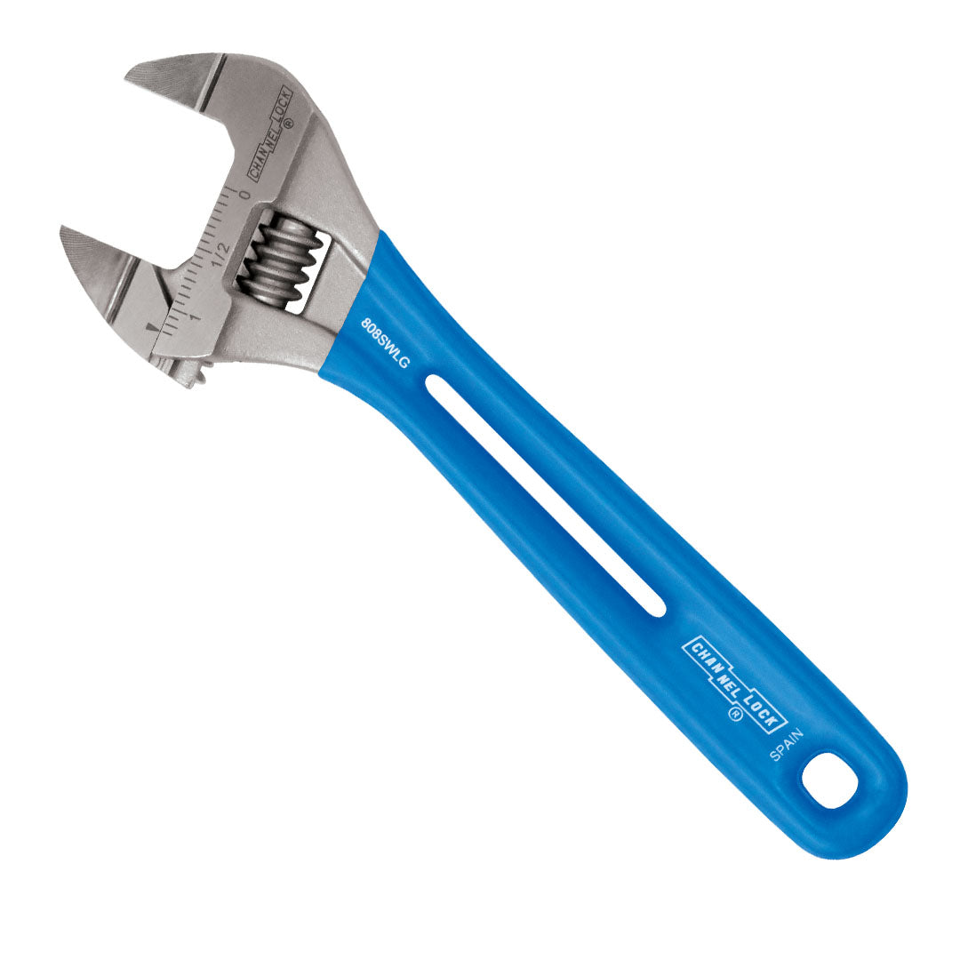 8-inch Lightweight Extra Slim Jaw WideAzz® Adjustable Wrench (808SWLG)